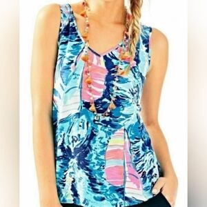 Lilly Pulitzer Gigi Tank Top "Hey Bay Bay"